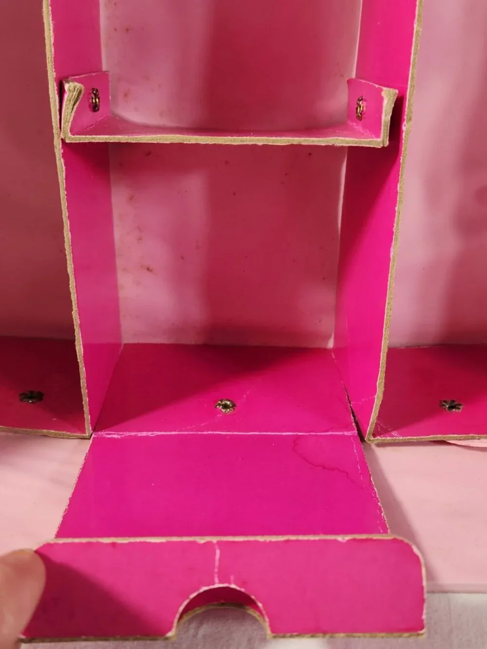 Vtg Mattel Barbie Pink Carrying Case Vinyl 1989 Doll Fashion + Hangers READ Desc